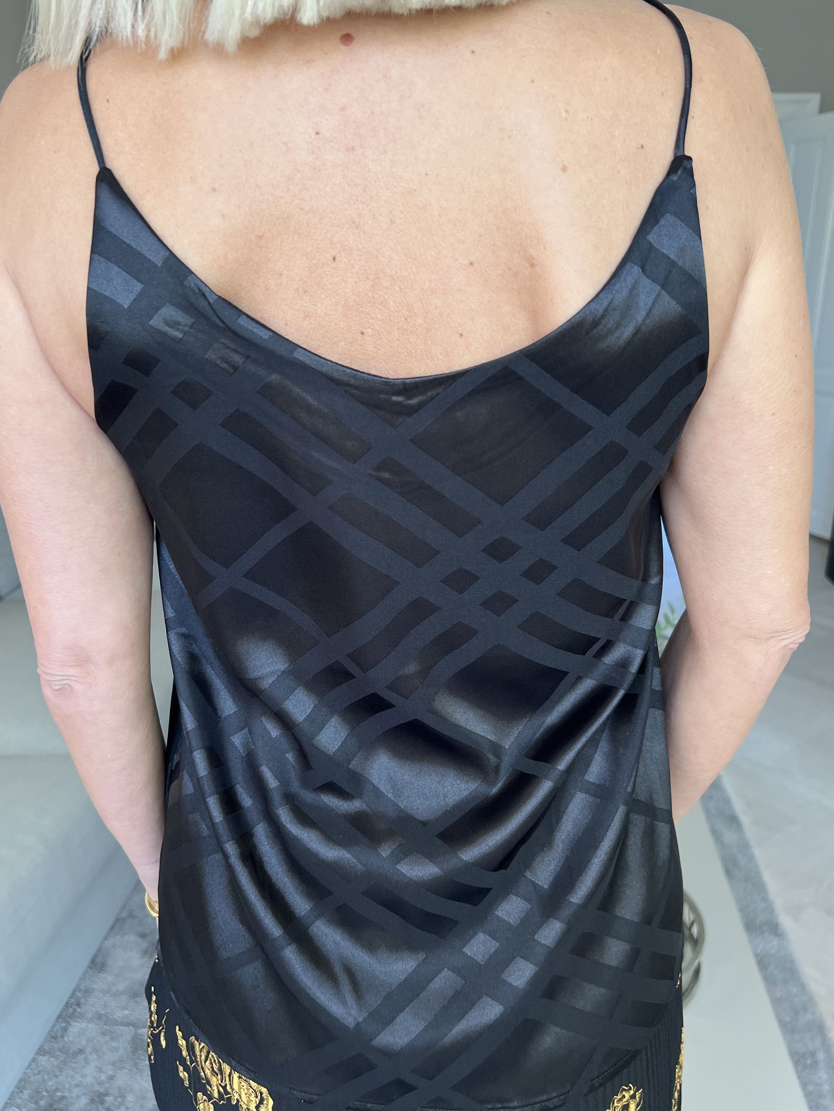 Ziggy - Fin mönstrad stroptopp i silke